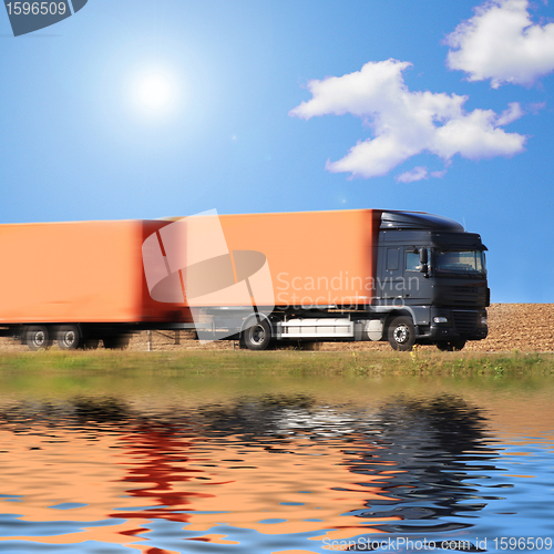 Image of truck on the asphalt