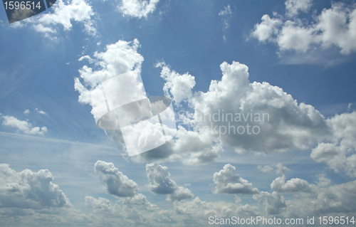 Image of blue sky clouds several un