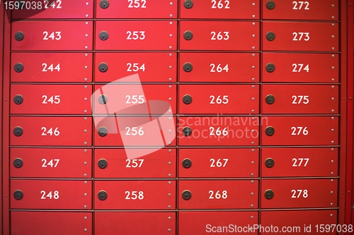 Image of red post boxes