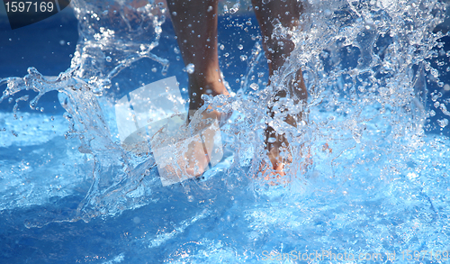 Image of  child  and water