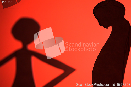 Image of man and woman silhouette