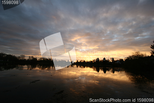 Image of lake sunset