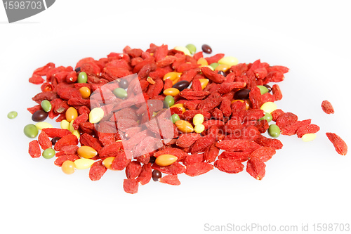 Image of red dried goji berries traditional chinese herbal medicine