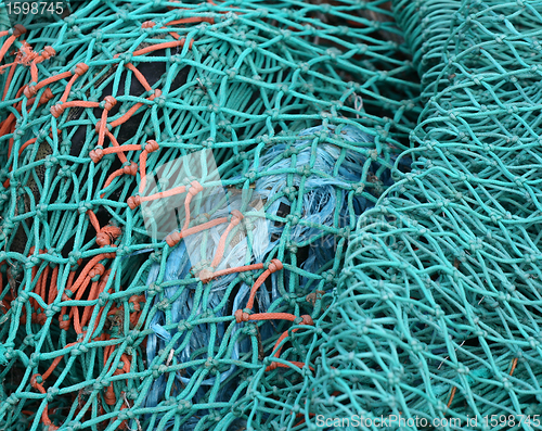 Image of fishnet in a harbor in denmark