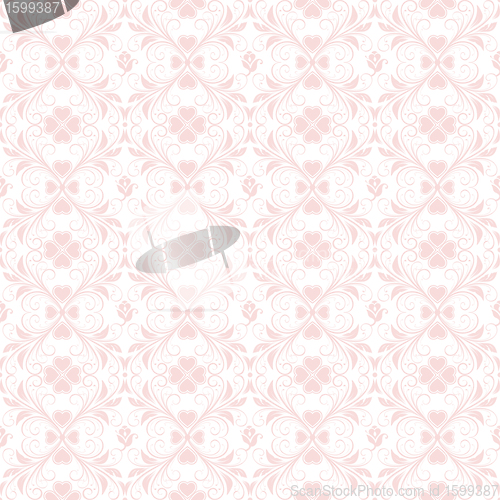 Image of Seamless Floral and heart Pattern