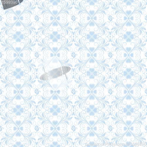 Image of Seamless Floral and heart Pattern