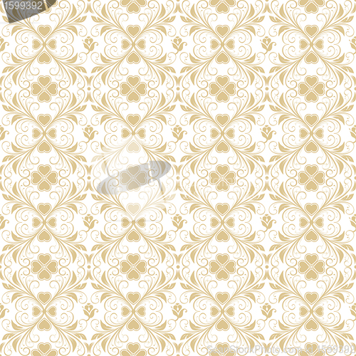Image of Seamless Floral and heart Pattern