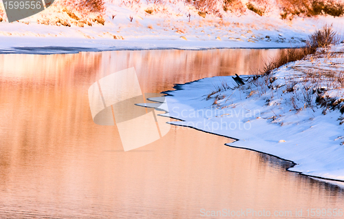 Image of Winter Scene at Sunset