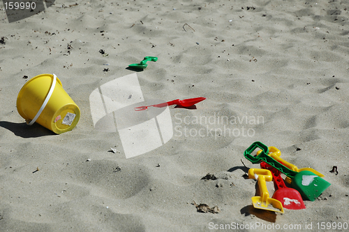 Image of beach bucket and shovels