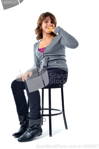 Image of teen and apple