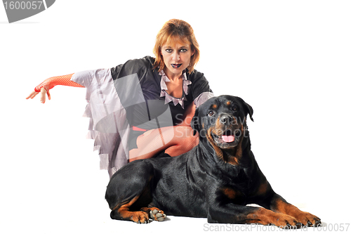 Image of rottweiler and witch