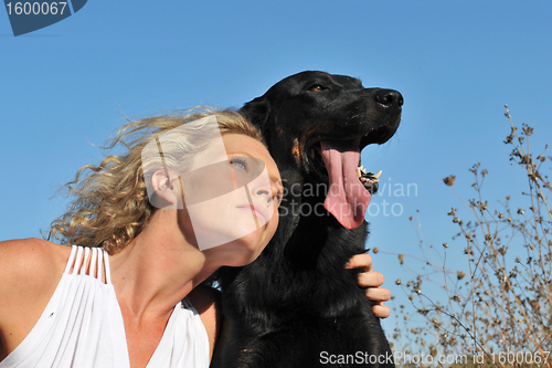 Image of woman and beauceron