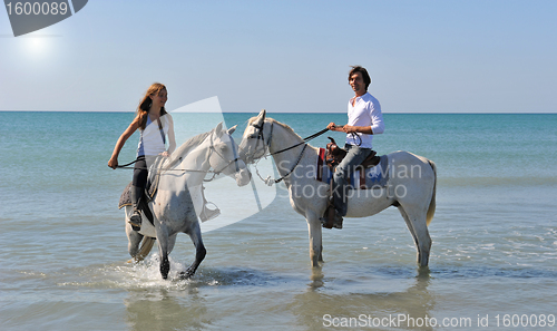 Image of horseback riding in the sea