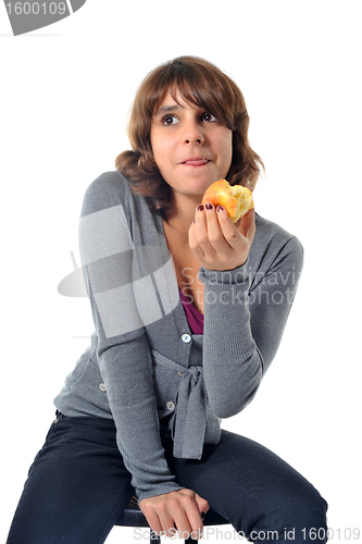 Image of teen and apple