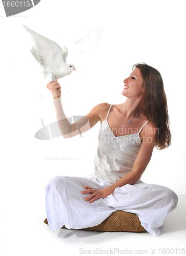 Image of woman and dove