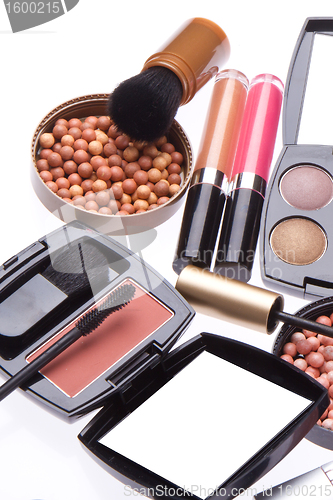 Image of set of cosmetic makeup products