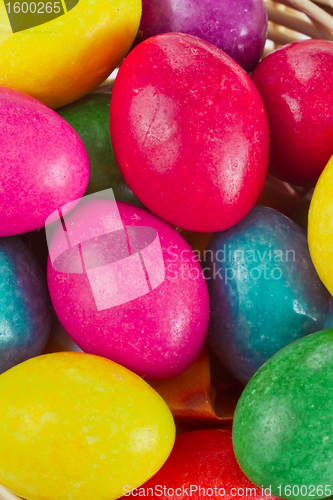 Image of colorful easter eggs in basket