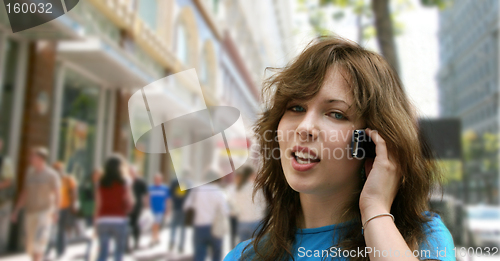 Image of City girl talking on the phone