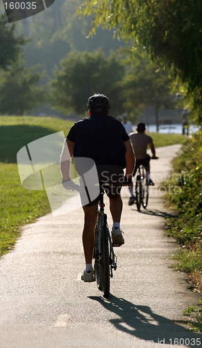 Image of Man riding his bike in a park