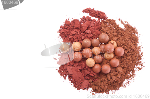 Image of bronzing pearls with eyeshadows