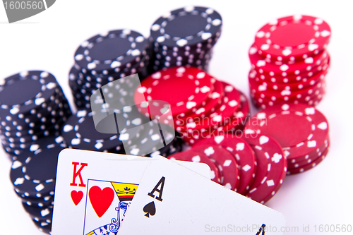 Image of playing cards and poker chips