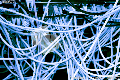Image of cables connected to servers 