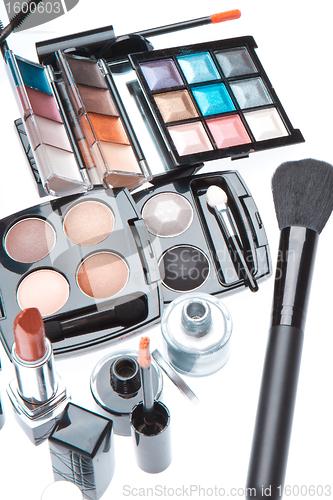 Image of set of cosmetic makeup products