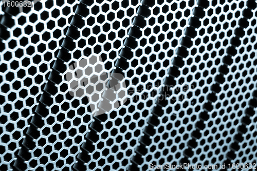 Image of abstract metallic grid