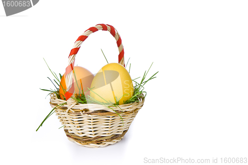 Image of basket with easter eggs