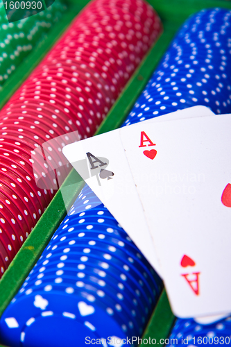 Image of poker chips with ace