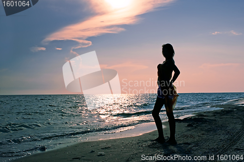 Image of Teenage girl on the beach