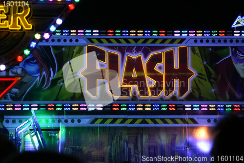 Image of fun fair attraction advertising