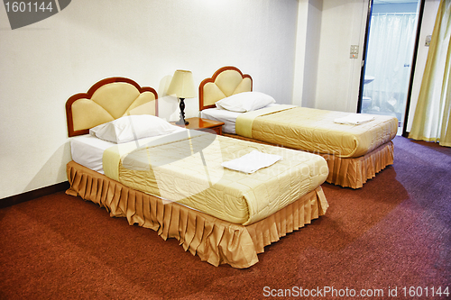 Image of Two beds in the interior of the hotel