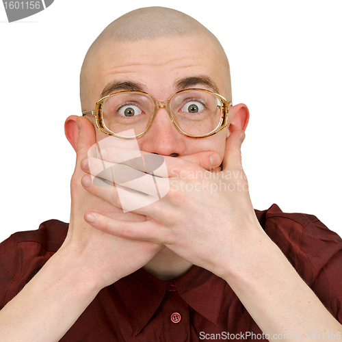 Image of Man holding back vulgar jokes