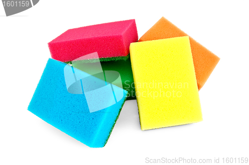 Image of A pile of colorful sponges