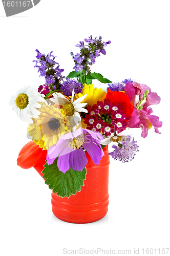 Image of Bouquet of flowers in the nursery watering
