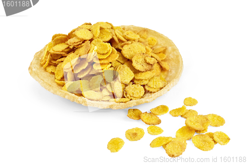 Image of Corn flakes on bread