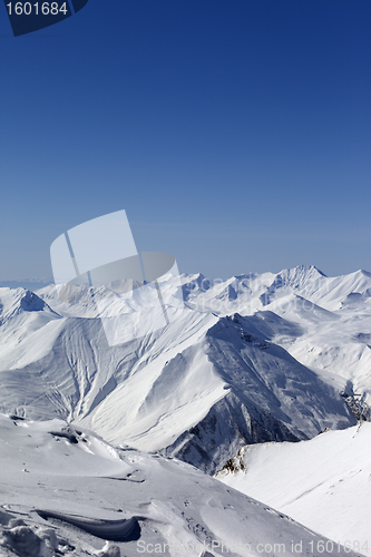 Image of Snowy mountains. Caucasus Mountains, Georgia.