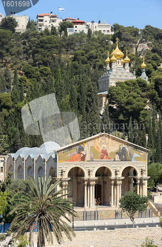 Image of Mount of Olives, view from the walls of Jerusalem.
