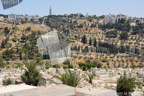 Image of Mount of Olives from the walls of Jerusalem.