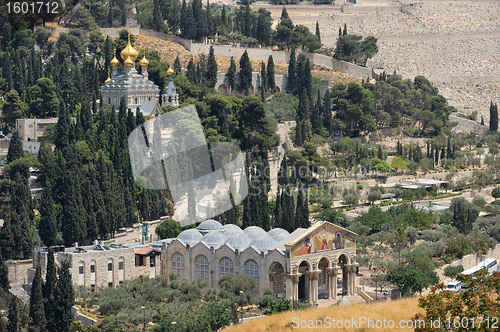 Image of Mount of Olives, view from the walls of Jerusalem.