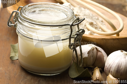 Image of Sourdough, zur, zurek - component of a traditional Polish soup