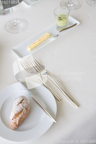 Image of Bread at restaurant table