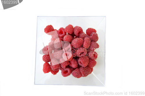 Image of Raspberries on a white background