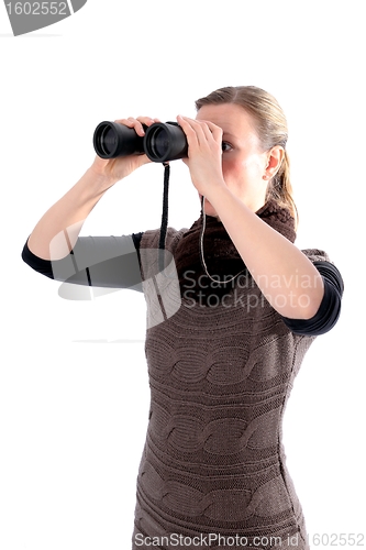 Image of Woman with binoculars 