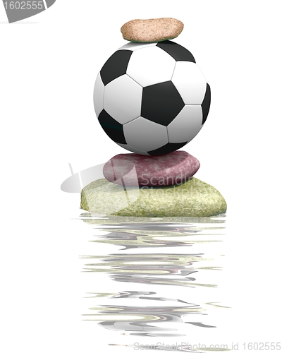 Image of Soccer ball and stones