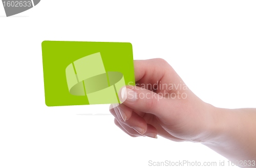 Image of Card in format of Credit Card in Hand
