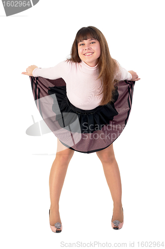 Image of Young playful woman