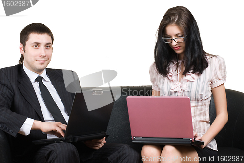 Image of Businesswoman with laptop