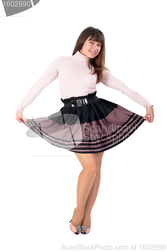 Image of Young playful woman
